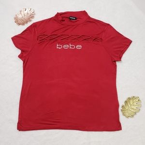 BEBE RED BLOUSE